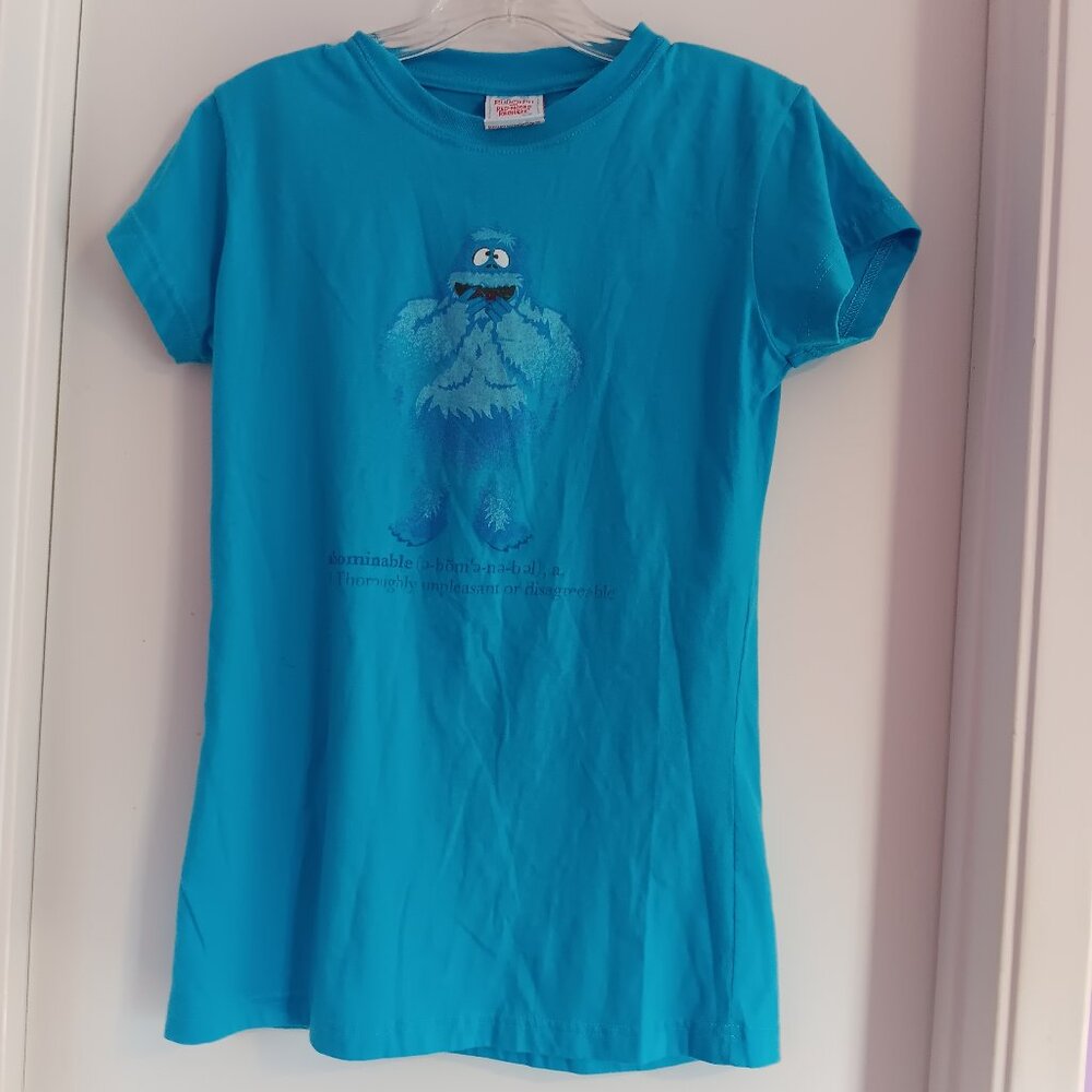 WOMEN's ABOMINABLE SNOWMAN LIGHT BLUE T SHIRT size small
